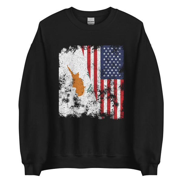 Cyprus USA Flag - Half American Sweatshirt