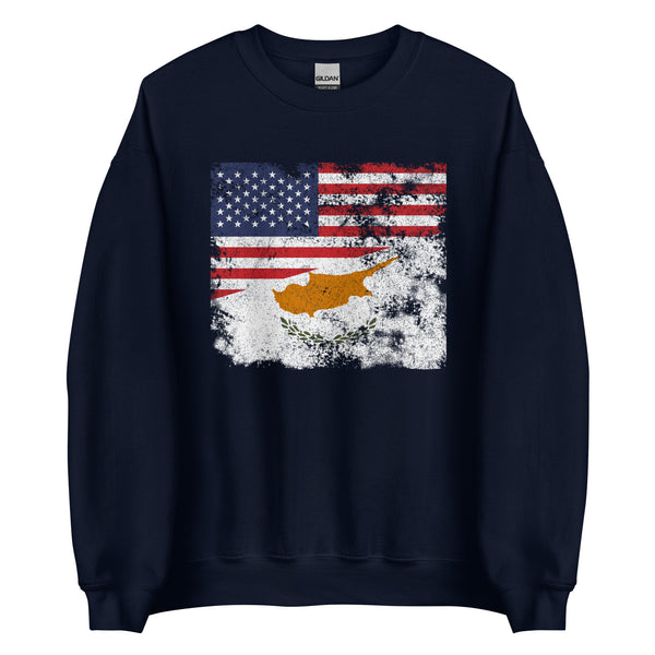 Cyprus USA Flag Sweatshirt