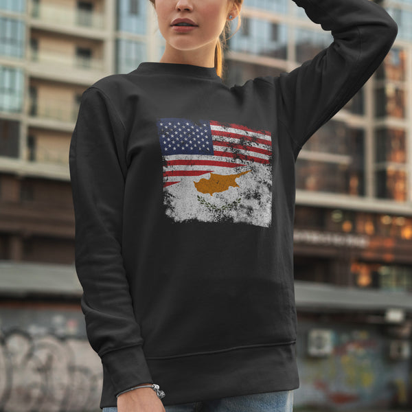 Cyprus USA Flag Sweatshirt