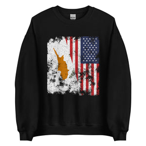 Cyprus USA Flag Sweatshirt