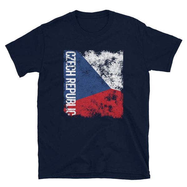 Czech Republic Flag Distressed T-Shirt