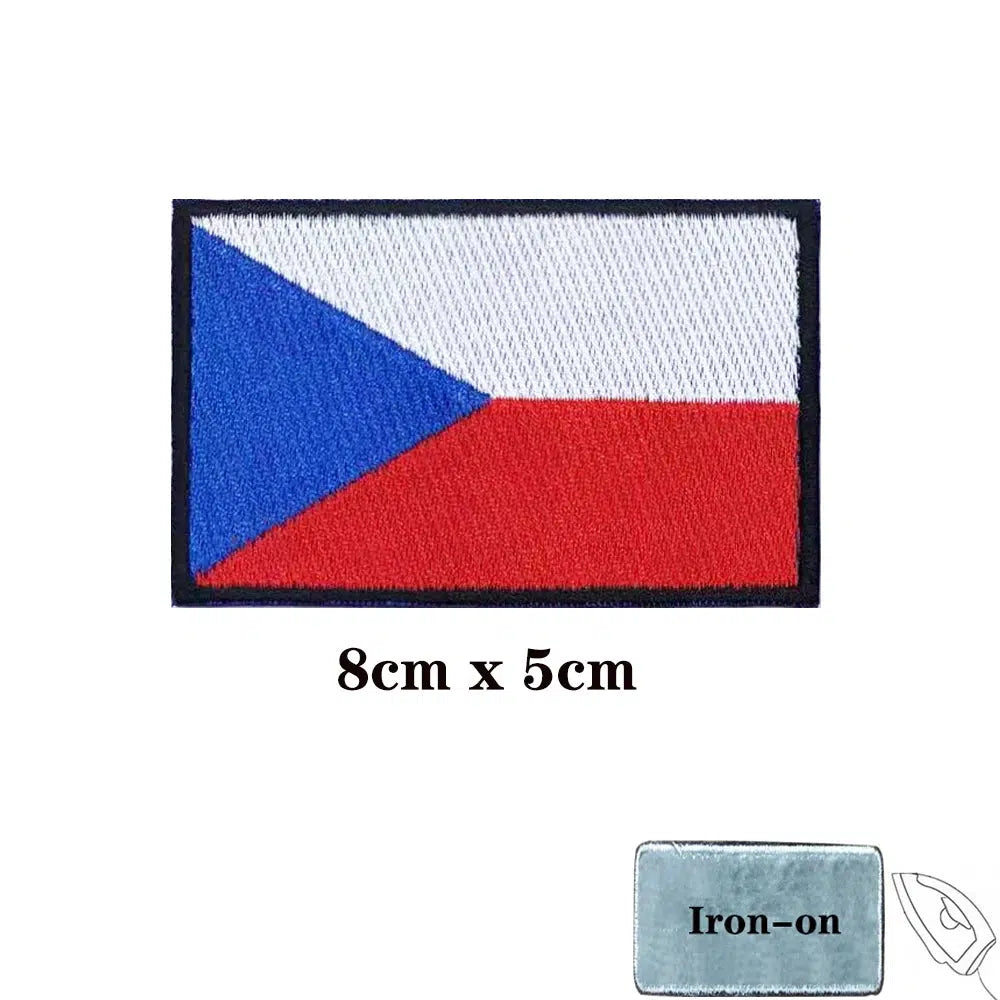 Czech Republic Flag Patch - Iron On/Hook & Loop Patch