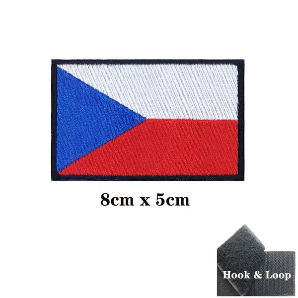 Czech Republic Flag Patch - Iron On/Hook & Loop Patch