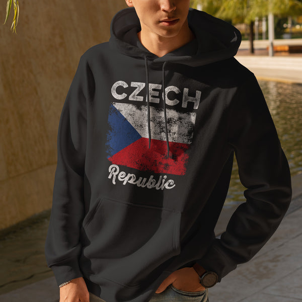 Czech Republic Flag Vintage - Czech Flag Hoodie