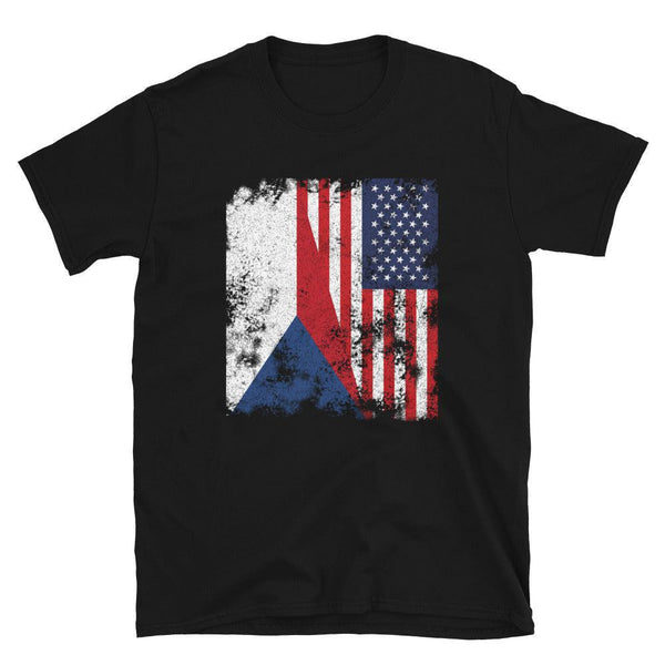 Czech Republic USA Flag - Half American T-Shirt