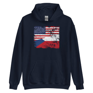 Czech Republic USA Flag Hoodie