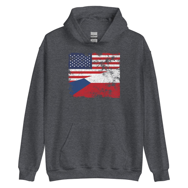 Czech Republic USA Flag Hoodie