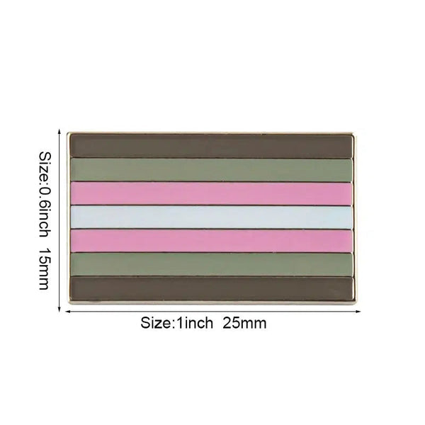 Demigirl Pride Flag Lapel Pin - LGBTQIA2S+ Enamel Pin Flag