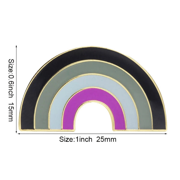 Demisexual Pride Flag Lapel Pin - LGBTQIA2S+ Enamel Pin Flag