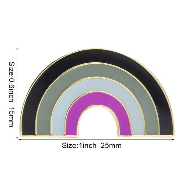 Demisexual Pride Flag Lapel Pins - LGBTQIA2S+ Enamel Pin Flag