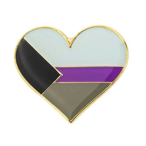 Demisexual Pride Flag Lapel Pins - LGBTQIA2S+ Enamel Pin Flag