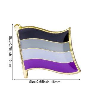 Demisexual Pride Flag Lapel Pins - LGBTQIA2S+ Enamel Pin Flag