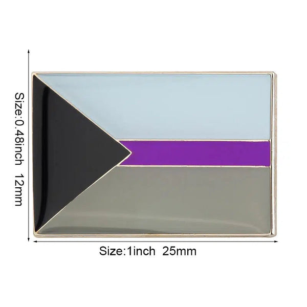 Demisexual Pride Flag Lapel Pins - LGBTQIA2S+ Enamel Pin Flag