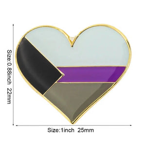 Demisexual Pride Flag Lapel Pins - LGBTQIA2S+ Enamel Pin Flag