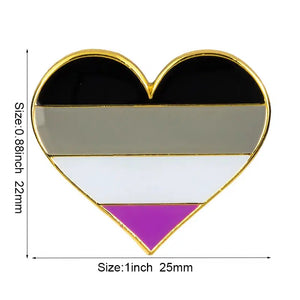 Demisexual Pride Flag Lapel Pins - LGBTQIA2S+ Enamel Pin Flag