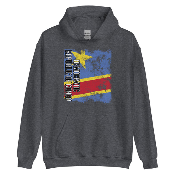 Democratic Republic Of The Congo Flag - Distressed Flag Hoodie