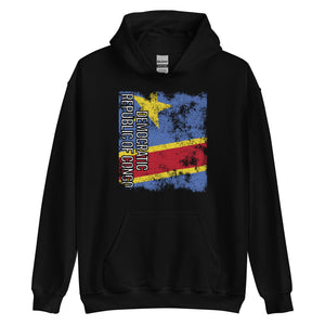 Democratic Republic Of The Congo Flag - Distressed Flag Hoodie