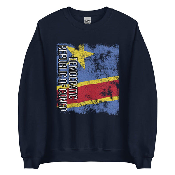 Democratic Republic Of The Congo Flag - Distressed Flag Sweatshirt