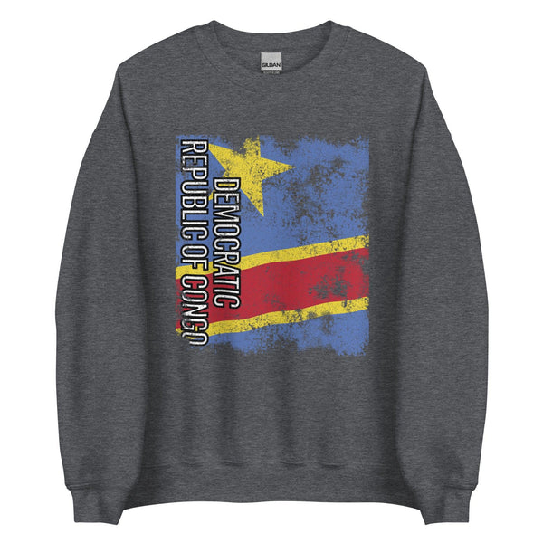 Democratic Republic Of The Congo Flag - Distressed Flag Sweatshirt