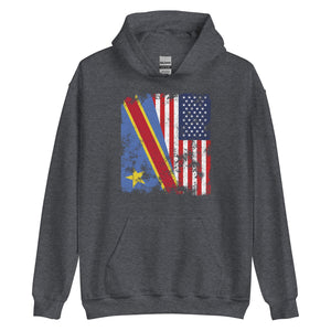 Democratic Republic of Congo USA Flag Hoodie