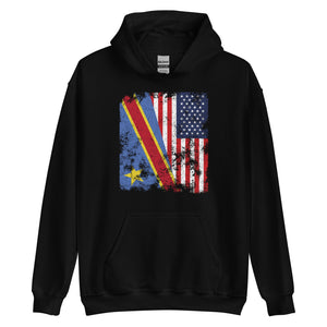 Democratic Republic of Congo USA Flag Hoodie