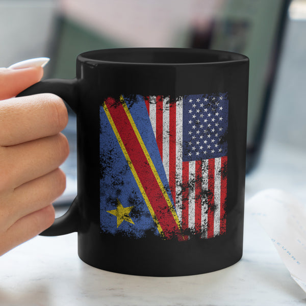 Democratic Republic of Congo USA Flag Mug