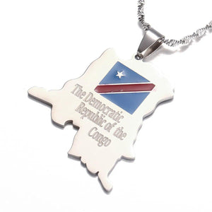 Democratic Republic of The Congo Flag Map Necklace