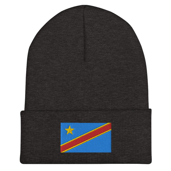 Democratic Republic of The congo Flag Beanie - Embroidered Winter Hat