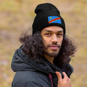 Democratic Republic of The congo Flag Beanie - Embroidered Winter Hat