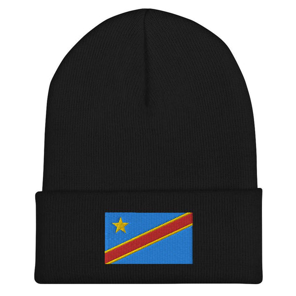 Democratic Republic of The congo Flag Beanie - Embroidered Winter Hat