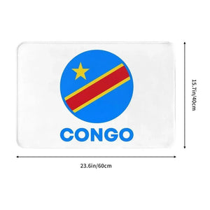 Democratic Republic of the Congo Flag Doormat - Welcome Mat for Bath and Front Door