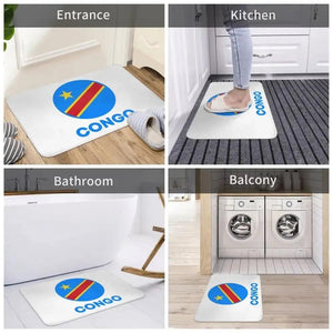 Democratic Republic of the Congo Flag Doormat - Welcome Mat for Bath and Front Door
