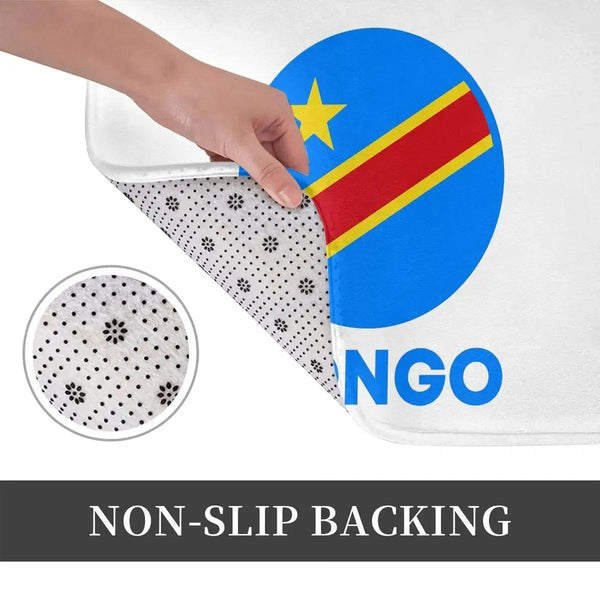 Democratic Republic of the Congo Flag Doormat - Welcome Mat for Bath and Front Door