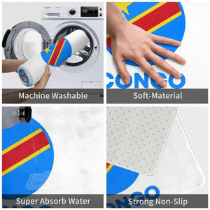 Democratic Republic of the Congo Flag Doormat - Welcome Mat for Bath and Front Door