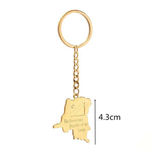 Democratic Republic of the Congo Flag Map Keychain