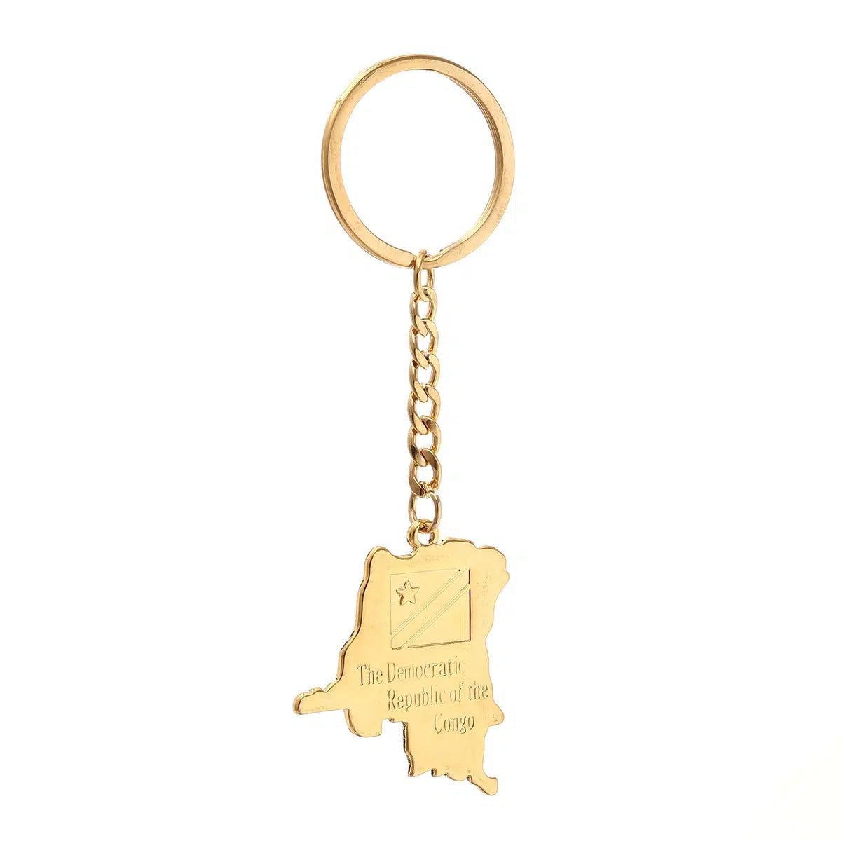 Democratic Republic of the Congo Flag Map Keychain