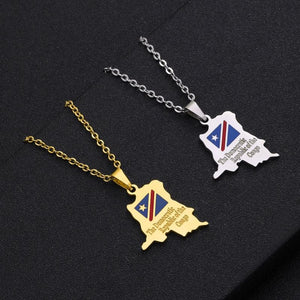 Democratic Republic of the Congo Flag Map Necklace