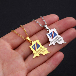 Democratic Republic of the Congo Flag Map Necklace