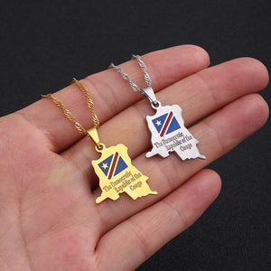 Democratic Republic of the Congo Flag Map Necklace