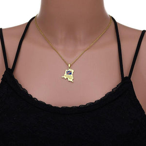 Democratic Republic of the Congo Flag Map Necklace