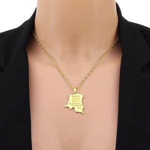 Democratic Republic of the Congo Flag Map Necklace