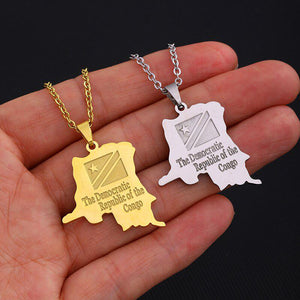 Democratic Republic of the Congo Flag Map Necklace
