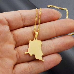 Democratic Republic of the Congo Map Necklace