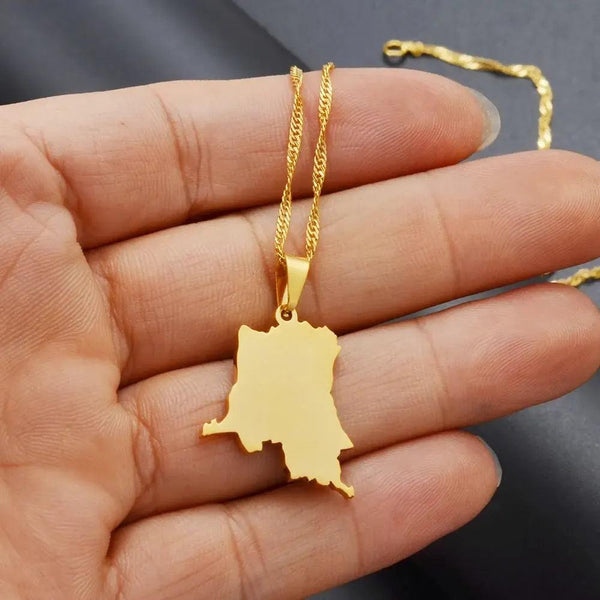 Democratic Republic of the Congo Map Necklace