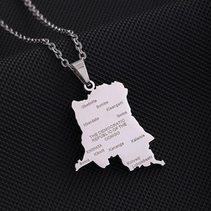 Democratic Republic of the Congo Map Necklace