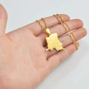 Democratic Republic of the Congo Map Necklace