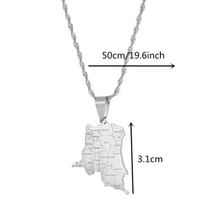 Democratic Republic of the Congo Map Necklace