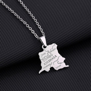 Democratic Republic of the Congo Map Necklace