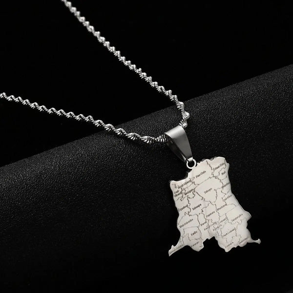 Democratic Republic of the Congo Map Necklace