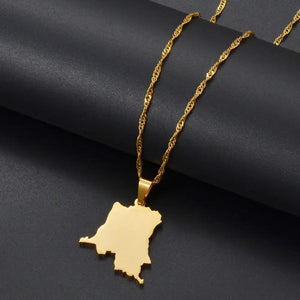 Democratic Republic of the Congo Map Necklace